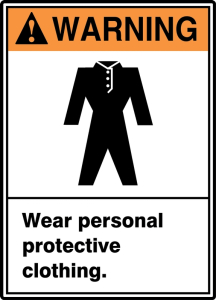 Accuform LPPE304VSP ANSI Warning Safety Label: Wear Personal Protective Clothing