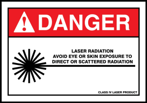 Accuform LRAD014VSP ANSI Danger Safety Label: Laser Radiation - Avoid Eye Or Skin Exposure To Direct Or Scattered Radiation