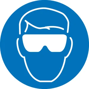 Accuform LSGM2028 ISO Safety Label: Protective Eyewear Graphic