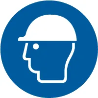 Accuform LSGM2072 ISO Mandatory Safety Label: Wear Head Protection (2011)