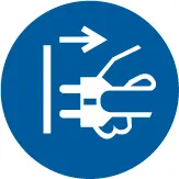 Accuform LSGM4024 ISO Mandatory Safety Label: Disconnect Mains Plug From Electrical Outlet (2011)