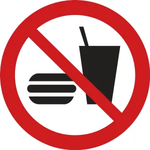 Accuform LSGP6682 ISO Prohibition Safety Label: No Eating Or Drinking (2011)