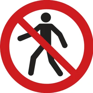 Accuform LSGP6744 ISO Prohibition Safety Label: No Thoroughfare - 2011