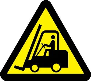 Accuform LSGW1274 ISO Warning Safety Label: Lift Truck Hazard (2011)