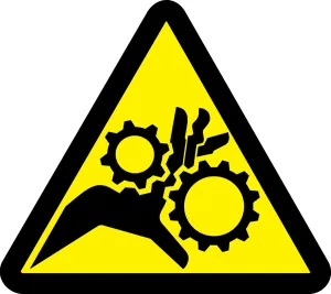Accuform LSGW1452 ISO Warning Safety Label: Gear Entanglement Hazard - 2003/2011