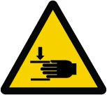 Accuform LSGW1462 ISO Warning Safety Label: Crush Hazard (2011)