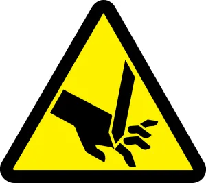 Accuform LSGW1474 ISO Warning Safety Label: Cut or Sever Hazard - 2003/2011