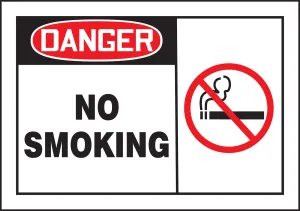 Accuform LSMK004VSP OSHA Danger Safety Label: No Smoking