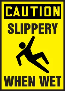 Accuform LSTF616VSP OSHA Caution Safety Label: Slippery When Wet