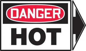 Accuform LWLD135VSP OSHA Safety Label: Danger - Hot