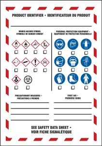 Accuform LZW307 Bilingual Safety Label: WHMIS Product Identifier