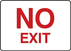 Accuform MADC518VA Safety Sign: No Exit