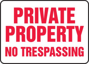 Accuform MADM577VP 7" x 10" Safety Sign: Private Property - No Trespassing Plastic