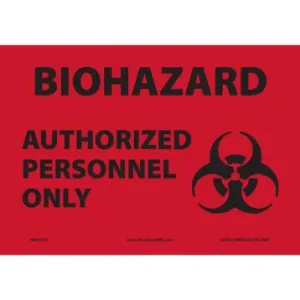 Accuform MBHZ504XT 10" x 14" OSHA Biohazard Safety Sign - Authorized Personnel Only, Dura-Plastic
