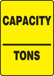 Accuform MCAP507VP Safet Sign: Capacity-Tons