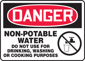 Accuform MCAW017VP OSHA Danger Safety Sign: Non-Potable Water - Do Not Use For Drinking, Washing or Cooking Purposes