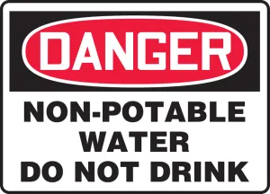 Accuform MCAW125VP OSHA Danger Safety Sign: Non-Potable Water - Do Not Drink