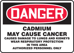 Accuform MCAW149VA OSHA Danger Safety Sign: Cadmium May Cause Cancer