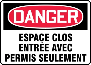 Accuform MCCS112VA French Confined Space Sign