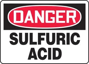 Accuform MCHG015VP OSHA Danger Safety Sign: Sulfuric Acid