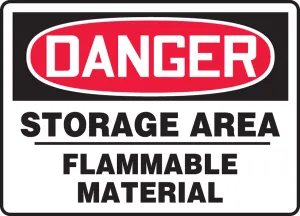 Accuform MCHG074VP OSHA Danger Safety Sign: Storage Area - Flammable Material