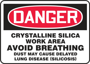 Accuform MCHG140VP OSHA Danger Safety Sign: Crystalline Silica Work Area