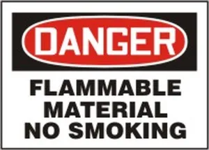 Accuform MCHL060VA OSHA Danger Safety Sign: Flammable Material - No Smoking