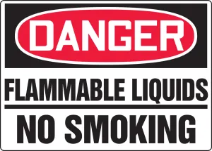 Accuform MCHL078XV OSHA Danger Safety Sign: Flammable Liquids - No Smoking