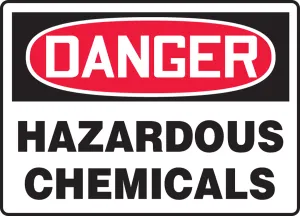 Accuform MCHL091VA OSHA Danger Safety Sign: Hazardous Chemicals