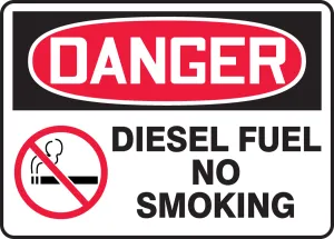 Accuform MCHL106VP OSHA Danger Safety Sign: Diesel Fuel - No Smoking