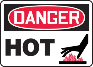 Accuform MCHL127VS OSHA Danger Safety Sign: Hot