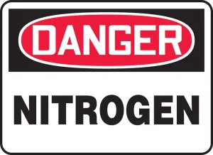 Accuform MCHL175VP OSHA Danger Safety Sign: Nitrogen