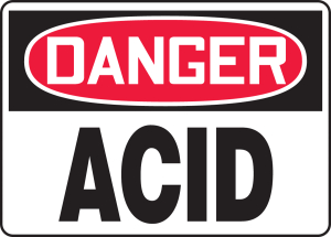 Accuform MCHL190VP OSHA Danger Safety Sign: Acid