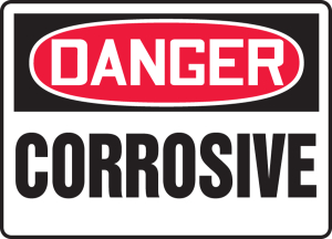Accuform MCHL221VA OSHA Danger Safety Sign: Corrosive