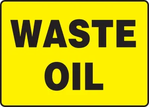 Accuform MCHL527VP Safety Sign: Waste Oil