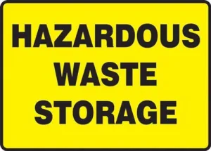 Accuform MCHL568VP 10" x 14" Safety Sign: Hazardous Waste Storage, Plastic