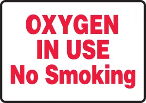 Accuform MCHL584VA Safety Sign: Oxygen In Use - No Smoking