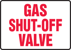 Accuform MCHL592VP Safety Sign: Gas Shut Off Valve
