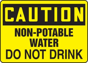 Accuform MCHL633VA OSHA Caution Safety Sign: Non-Potable Water - Do Not Drink