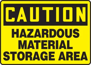 Accuform MCHL675XL OSHA Caution Safety Sign: Hazardous Material Storage Area