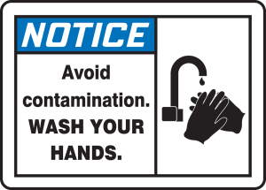 Accuform MCHL810VA OSHA Notice Safety Sign: Avoid Contamination - Wash Your Hands