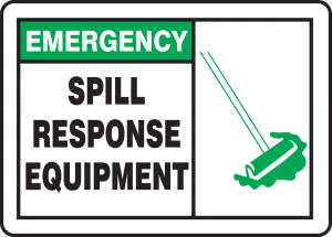 Accuform MCHL906VA Emergency Safety Sign: Spill Response Equipment