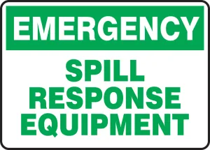 Accuform MCHL907XP Emergency Chemical Safety Sign: Spill Response Equipment