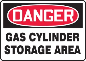 Accuform MCPG005VA OSHA Danger Safety Sign: Gas Cylinder Storage Area