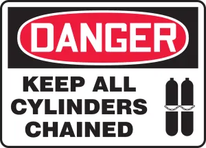 Accuform MCPG026VA OSHA Danger Safety Sign: Keep All Cylinders Chained