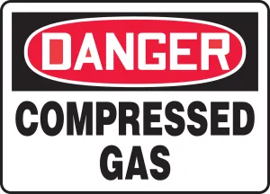 Accuform MCPG104XV OSHA Danger Safety Sign: Compressed Gas