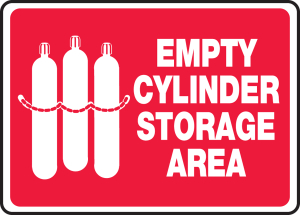 Accuform MCPG510VP Safety Sign: Empty Cylinder Storage Area