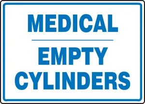 Accuform MCPG512VA Safety Sign: Medical - Empty Cylinders