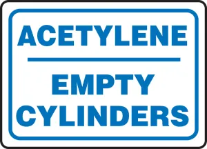 Accuform MCPG531VP Safety Sign: Acetylene - Empty Cylinders