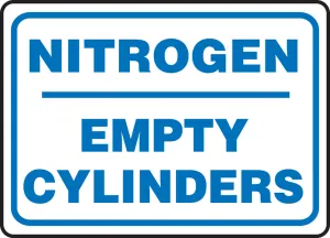 Accuform MCPG539VP Safety Sign: Nitrogen - Empty Cylinders